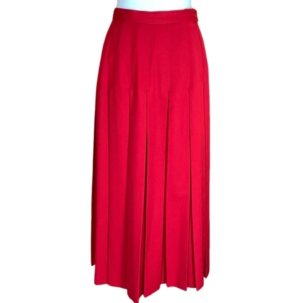 Vintage The Eagle’s Eye Classics pleated wool skirt Red